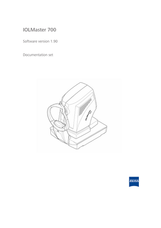 IOLMaster 700 Documentation Set sw ver 1.90