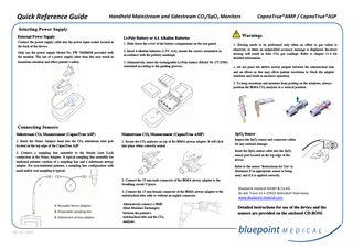 CapnoTrue AM Pand CapnoTrue ASP Quick Reference Guide ver 1.0 2012