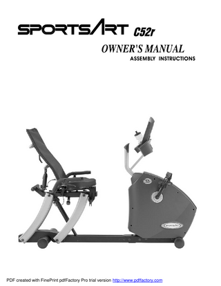 Sports Art C52R Owners Manual