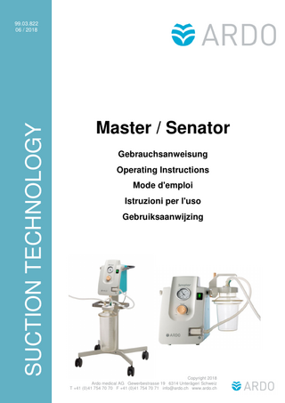 Master and Senator Operating Instructions June 2018