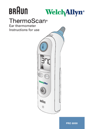 ThermoScan PRO 6000 Instructions for Use ver A