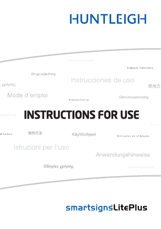 1. General Safety Information ...5 1.1 1.2  Warnings ... 5 Cautions ... 7  2.1 2.2 2.3  Features of the Smartsigns® Liteplus ... 8 Intended Use... 9 About This Manual ... 9  3.1 3.2 3.3 3.4  Identification of Front Panel Controls and Symbols ... 10 Identification of Rear Panel Components and Symbols... 11 Description of Symbols/ Indicators... 12 Description of Controls... 16  4.1 4.2 4.3 4.4 4.5 4.6  Unpacking and Inspection... 18 List of Components ... 18 Power Cable Connections ... 19 Measurement Cable Connections... 20 SpO2 Cables and Sensors ... 20 Temperature Probes ... 21  5.1 5.2 5.3  Operating on Battery Power... 22 Charging a Low Battery ... 23 Low Battery Indication... 23  6.1 6.2 6.3 6.4 6.5 6.6 6.7 6.8 6.9  Turning on the Monitor ... 24 Performing Power On and Self-Test (POST) ... 25 Setting Date and Time ... 26 Setting Patient Type ... 28 Setting NIBP Units ... 29 Setting Temperature Units and Modes... 30 Setting Pulse Tone Volume ... 31 Setting Alarm Volume ... 32 Resetting to Factory Defaults... 33  7.1 7.2 7.3 7.4  General ... 35 Setup Connections... 36 NIBP Measurement Modes ... 37 Description of NIBP Operation ... 37  8.1 8.2 8.3 8.4  General ... 42 Setup Connections... 43 Description of Pulse Rate Operation... 44 Description of SpO2 Operation ... 44  9.1 9.2 9.3 9.4  General ... 47 Setup Connections... 47 Temperature Measurement Modes ... 48 Description of Temperature Operation ... 48  2. Introduction ...8  3. Description of Controls, Indicators, Symbols and Displays ...10  Table of Contents  Contents  4. Setting up the Monitor...17  5. Battery Operation ...22  6. Using the Monitor ...24  7. NIBP Monitoring...34  8. SpO2/Pulse Rate Monitoring...41  9. Temperature Monitoring ...46  3  