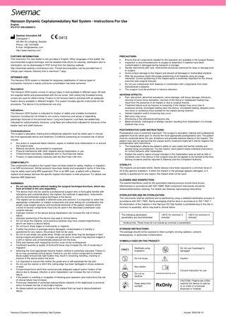 Hansson Dynamic Cephalomedullary Nail System Instructions For Use