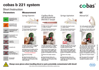 cobas b 221 Short Instructions Rev 10.0 Sept 2012