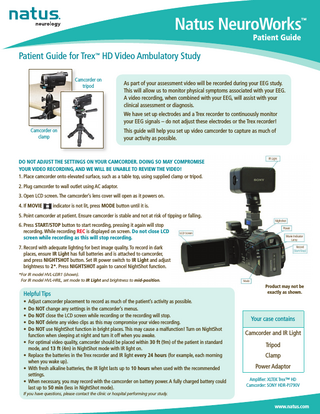 Trex HD Ambulatory System Patient Guide PN 009320D