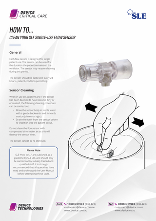 SLE Single-Use Cleaning Guide