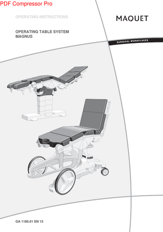 MAGNUS Operating Table System Operating Instructions V13.04 Oct 2008