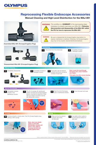 Forceps-Irrigation Plug Assembly Manual Cleaning and High Level Disinfection MAJ891 Wall Chart