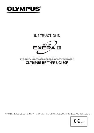 EVIS EXERA II BRONCHOVIDEOSCOPE BF-UC180F Operation Manual