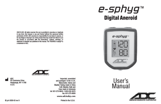 e-sphyg Digital Aneriod Users Manual rev 9