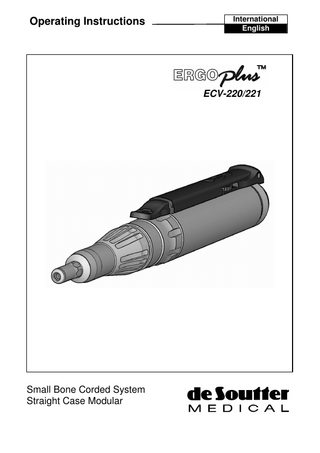 ERGO plus ECV-220 and 221 Operating Instructions Ver 1.8