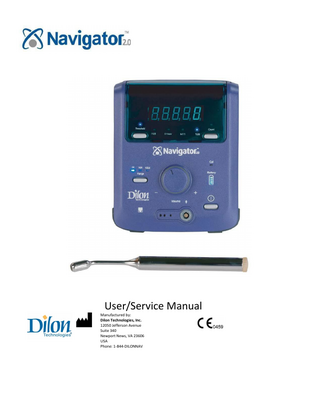 Dilon Navigator 2.0 User and Service Manual Rev 12 May 2022