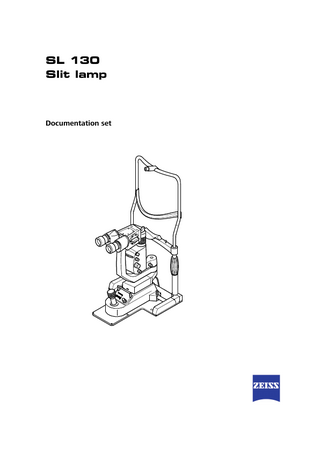 SL 130 Slit Lamp User Manual 