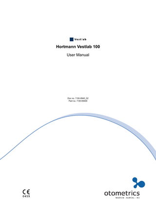 Vestlab Hortmann Vestlab 100 User Manual Rev 02 Sept 2011