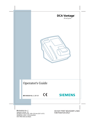 DCA Vantage Operators Guide Rev C July 2011