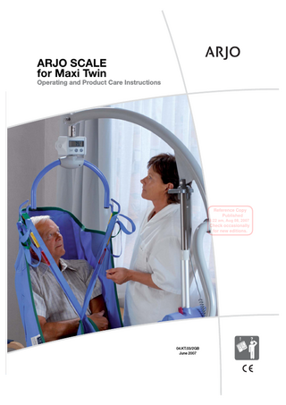 ARJO Maxi Twin Scale Operating and Product Care Instructions