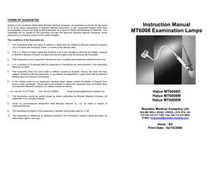 MT6008 Instruction Manual Issue A2 Oct 2006