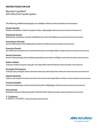 LipoFilter ASP CAN 2S Instructions for Use Rev D