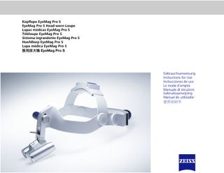 EyeMag Pro S head-worn Loupe Instructions for Use  Issue 1.2  Oct 2022