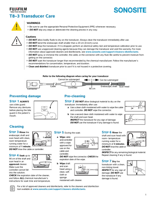 T8-3 Transducer Care