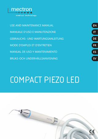 USE AND MAINTENANCE MANUAL MANUALE D’USO E MANUTENZIONE GEBRAUCHS- UND WARTUNGSANLEITUNG MODE D’EMPLOI ET D’ENTRETIEN MANUAL DE USO Y MANTENIMIENTO BRUKS-OCH UNDERHÅLLSANVISNING  compact piezo LED  0051  