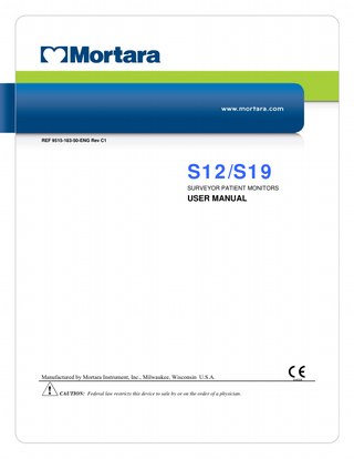 S12 and S19 Surveyor Patient Monitors User Manual Rev C1