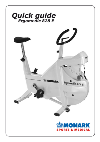 Ergomedic 828 E Quick guide