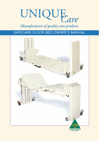 SAFECARE FLOOR BED OWNERS MANUAL