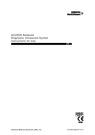 ACUSON Redwood Instructions for Use Sw Ver VA20