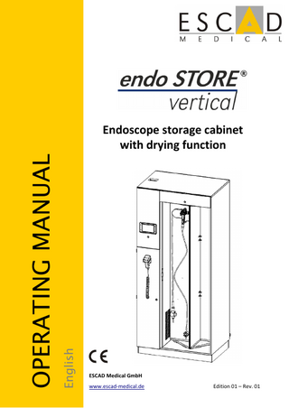 endoSTORE Vertical Operating Manual Editon 01 Rev 01 March 2016