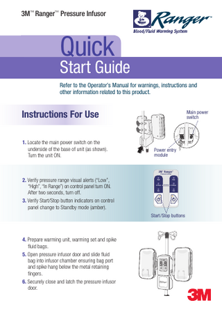 3M Ranger Pressure Quick Start Guide Oct 2013