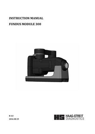 INSTRUCTION MANUAL FUNDUS MODULE 300  R 4.0 2016 08 29  