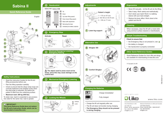 Sabina II Quick Reference Guide