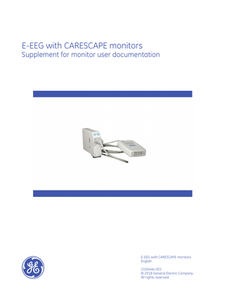 CARESCAPE Monitor Addendum for E-EEG Supplement to User Documentation 