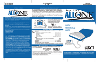 First Step All in ONE Quick Reference Guide Rev F Jan 2008