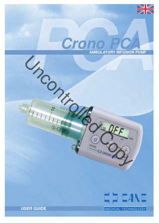 Crono PCA User Guide Firmware ver P2.02.02 Jan 2009 Uncontrolled Copy