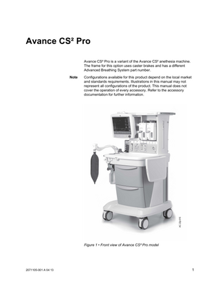 Avance CS2 Pro Users Reference Manual sw rev 10.X Rev A