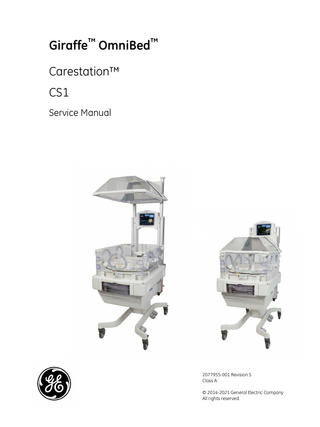 Giraffe OmniBed Carestation CS1 Service Manual Rev S Class A May 2021