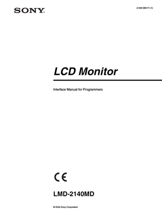 LMD-2140MD Interface Manual for Programmers