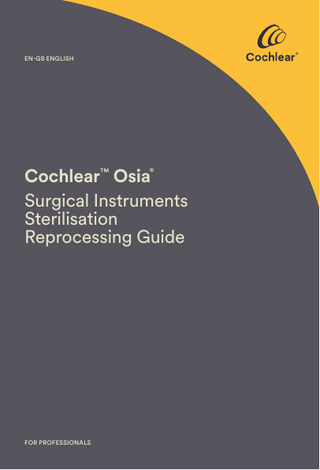 Osia Surgical Instruments Sterilisation Reprocessing Guide