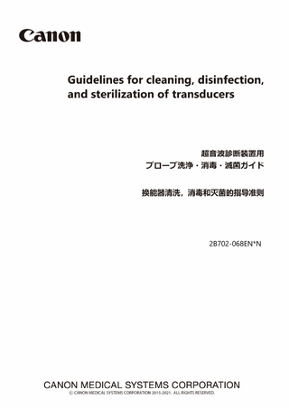 Transducers Cleaning,Disinfection and Sterilization Guidelines