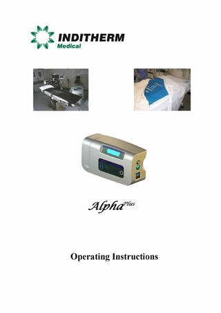 Inditherm Alpha Plus Operating Instructions Rev 1.7 July 2011