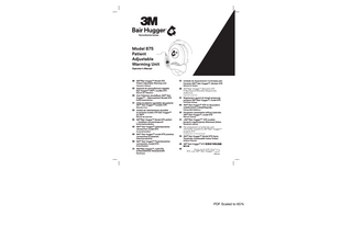 1 Table of Contents Introduction to the 3M™ Bair Hugger™ Temperature Management System... 3 Bair Hugger Model 875 Patient Adjustable Warming Unit ... 3 Bair Hugger Warming Gowns ... 3 Indications... 3 Definition of Symbols ... 3 Contraindications, Warnings, Cautions and Notices ... 4 Explanation of Signal Word Consequences... 4 Contraindication ... 4 WARNING:... 4 CAUTION: ... 4 NOTICE: ... 5 Proper Use and Maintenance... 5 Read Before Servicing Patient Adjustable Warming Unit ... 5 Preparing the Bair Hugger Model 875 Patient Adjustable Warming Unit for Use ... 5 Placing the Patient Adjustable Warming Unit on the Wall-mount Bracket ... 6 Mounting the Patient Adjustable Warming Unit on an IV Pole ... 6 Mounting the Patient Adjustable Warming Unit on a Bedrail ... 6 Mounting the Patient Adjustable Warming Unit with a Rail-mount to the Wall ... 6 Mounting the Patient Adjustable Warming Unit with a Suction Wall Mount Adapter ... 6 Operating Information...7 Instructions for Use ...7 Using the Handheld Temperature Controller ...7 Using the Holder for the Handheld Temperature Controller ... 8 What to Do if the “Over-temp” Indicator Light illuminates and the Audible Alarm Sounds ... 8 General Maintenance ... 8 Calibrating the Operating Temperatures ... 8 Replacing the Filter ... 8 Cleaning Instructions... 8 Storage ... 8 Technical Support and Customer Service ... 8 U.S. Customer Service ... 8 OUTSIDE OF THE USA ... 8 When You Call for Technical Support ... 8 Repair and Exchange ... 9 Technical Specifications ... 9  TOC / 34-8718-8813-6  1  