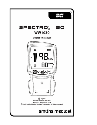 SPECTRO2 30 WW1030 Operation Manual Ver 1 Sept 2009