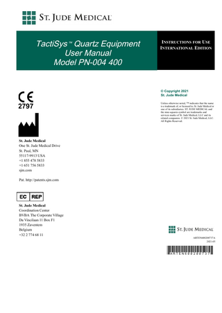 TactiSys Quartz Equipment User Manual Model PN-004 400