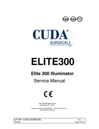 ELITE300 Elite 300 Illuminator Service Manual 