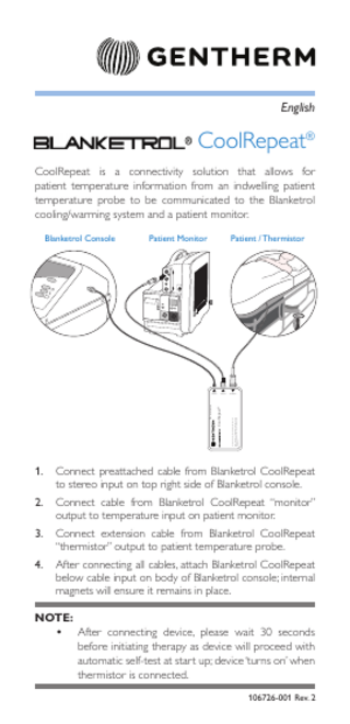 Blanketrol CoolRepeat Instructions for Use Rev 2