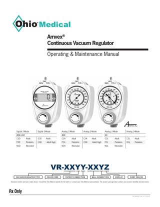 Continuous Vacuum Regulator Operating and Maintenance Manual Rev 4 Oct 2020