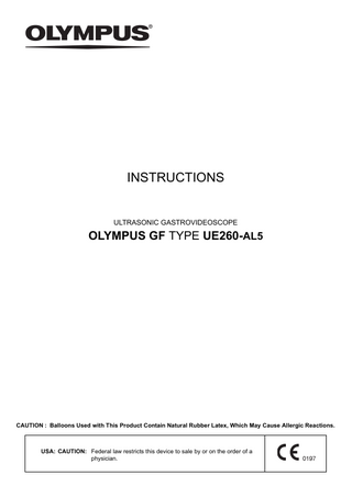 GF-UE260-AL5 ULTRASONIC GASTROVIDEOSCOPE Instructions July 2014