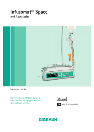 Infusomat Space Instructions for Use Sw 686M April 2015